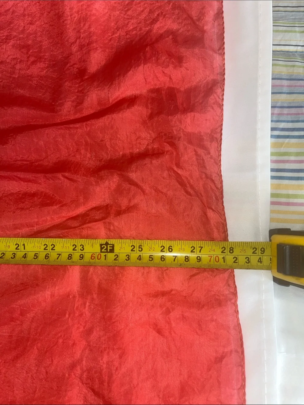 Tomato Red Lightweight Handrolled Hams Silk Scarf - Sheer Accent Piece‎
